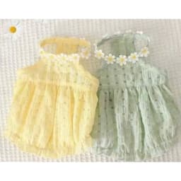 Váy Mùa Hè Vòng Cổ Hoa Cho Thú Cưng Màu Xanh ( Ảnh Thật ) | YLP Market 5