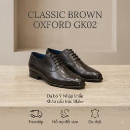 Giày Tây Saint Stefano GK02 - Oxford Captoe Brogues Nâu - Blue Line Da Ý 1