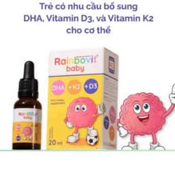 Rainbovit Baby DHA D3K2 ( Hộp 20 ml )bổ sung DHA ,Vitamin D3 và K2,cho bé,hỗ trợ tốt cho não,xương,mắt 3