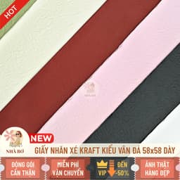 5 giấy nhăn xé kraft kiểu vân đá 58x58 dày form gói hoa trang trí handmade DIY - Hoa Sáp Nhà Bơ 2