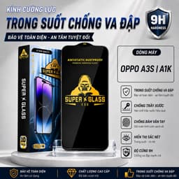 Kính cường lực Oppo A3S, A1K cao cấp thế hệ mới full màn miếng dán bảo vệ màn hình điện thoại 1