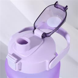 Bình nước thể thao 2 lít có vạch chia giờ nhắc nhở uống nước bình đựng nước cỡ lớn kèm ống hút 8