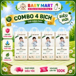 (COMBO 4BỊCH) BỈM MOLLY KIDS HÀN QUỐC MỎNG MỀM THẤM HÚT TỐT CHO BÉ 1