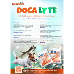 Docalyte-Bù nước và điện giải cấp tốc cho chó mèo. Dùng trong trường hợp tiêu chảy, sốt cao, sốc nhiệt. 3