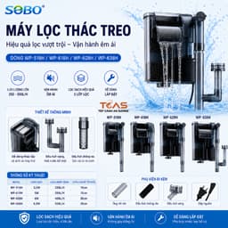 Lọc thác SOBO WP 518H | 618H | 628H | 638H - Lọc thác treo có lọc váng bể cá cảnh, bể thủy sinh 1