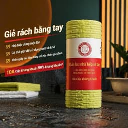 Khăn Lau Bếp Đa Năng Thấm Hút Siêu Tốt Tái Sử Dụng - cuộn 20 khăn - Sạch Bóng - Thấm Hút - Bền Đẹp 4