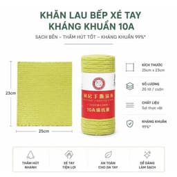 Khăn Lau Bếp Đa Năng Thấm Hút Siêu Tốt Tái Sử Dụng - cuộn 20 khăn - Sạch Bóng - Thấm Hút - Bền Đẹp 2