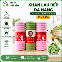 Khăn Lau Bếp Đa Năng Thấm Hút Siêu Tốt Tái Sử Dụng - cuộn 20 khăn - Sạch Bóng - Thấm Hút - Bền Đẹp 1