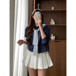 [ MỞ BÁN ] Khăn Quàng Cổ Thủy Thủ Giả Áo Nữ BYJANE 700 - Khăn Choàng Cổ Co Giãn Phối Áo Sơ Mi, Váy, 11 Màu 2