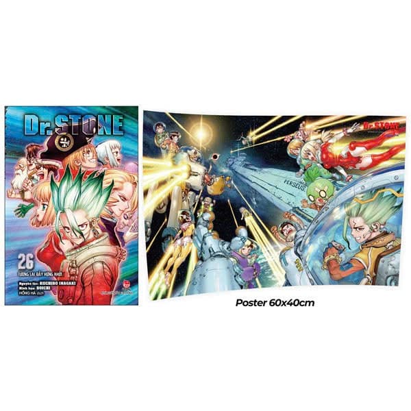 (+pos) Combo 2q vở Dr stone tập 1+26 kèm pos - Dr.stone