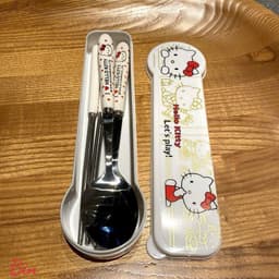 🌸 BỘ THÌA – DĨA – ĐŨA HELLO KITTY KÈM HỘP ĐỰNG SIÊU XINH 🌸 AB22 3