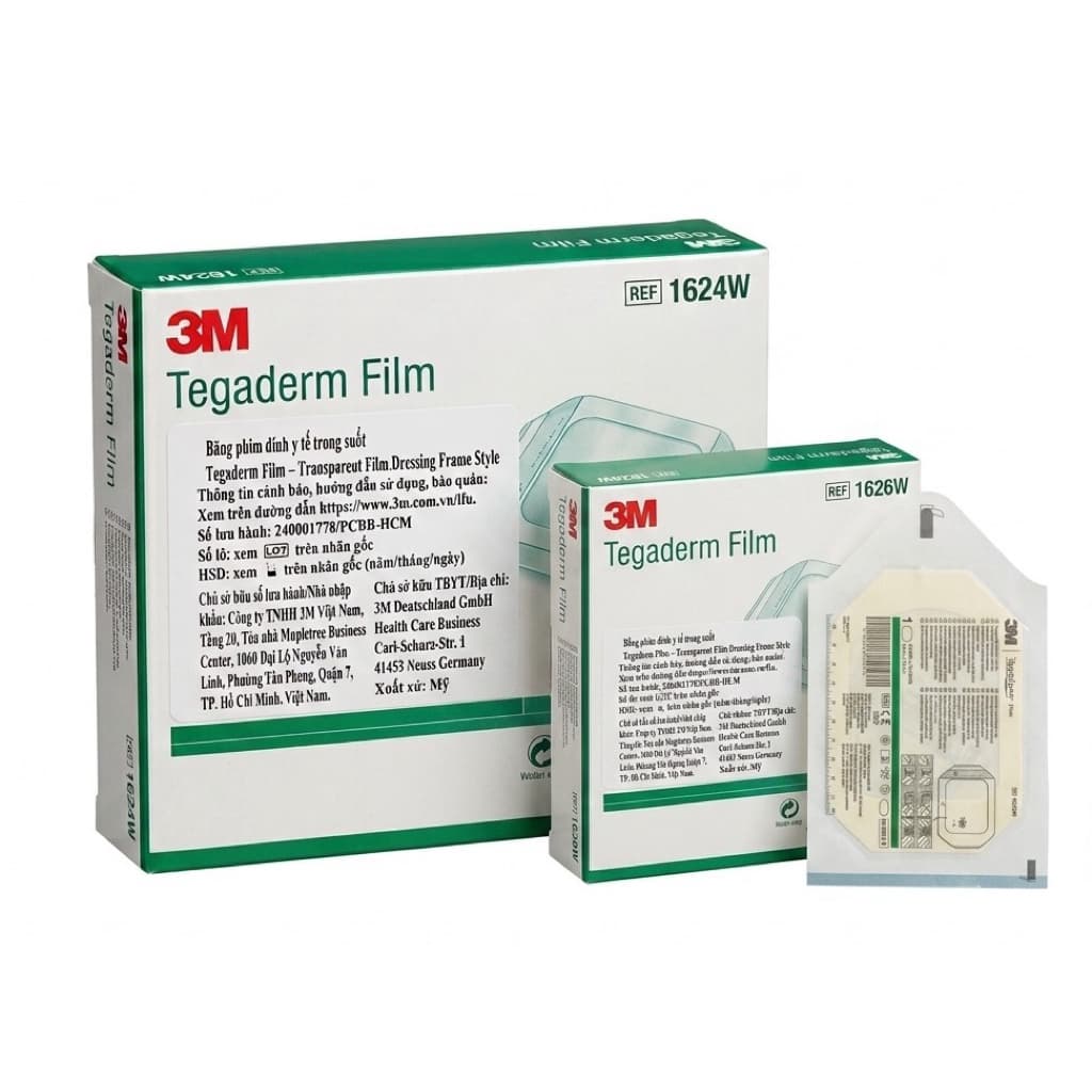 Miếng dán vết thương 3M Tegaderm 1624w&1626w , vô trùng, trong suốt, chống nước - Sản xuất tại Mỹ.