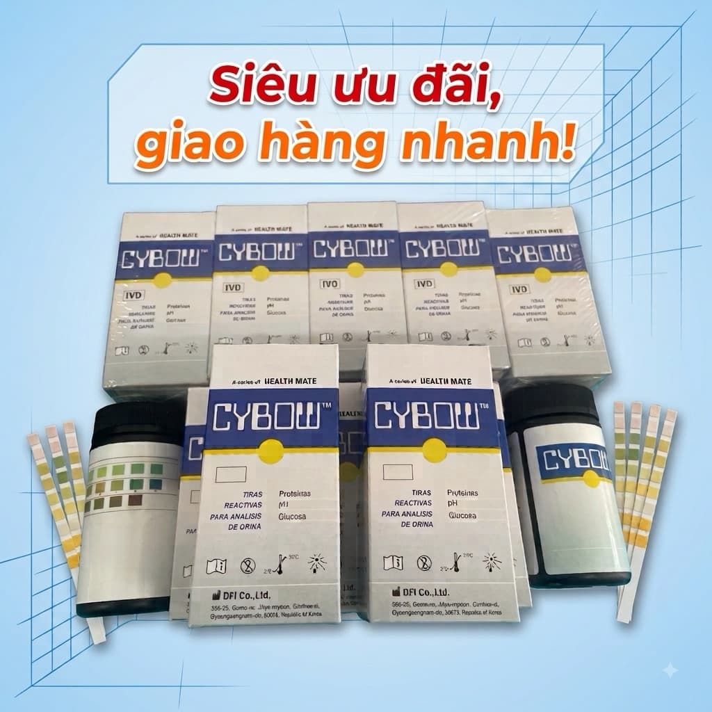 Que thử nước tiểu 3 thông số (proteines, pH, glucose)