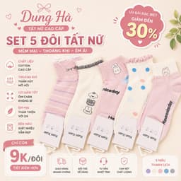 Tất Nữ Cổ Ngắn Chất Cotton Mềm Mại Êm Chân Hoạ Tiết Gấu Hồng Chấm Bi  Mix Đồ Cực Xinh 1