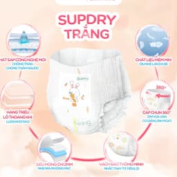 (COMBO 2 BỊCH) Tã Bỉm Supdry Trắng, Eco, Ultra, Premium Siêu Thấm Hút, Mỏng Nhẹ Cho Bé (Dán/Quần | Size NB–4XL) 3