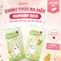 (COMBO 2 BỊCH) Tã Bỉm Supdry Trắng, Eco, Ultra, Premium Siêu Thấm Hút, Mỏng Nhẹ Cho Bé (Dán/Quần | Size NB–4XL) 4