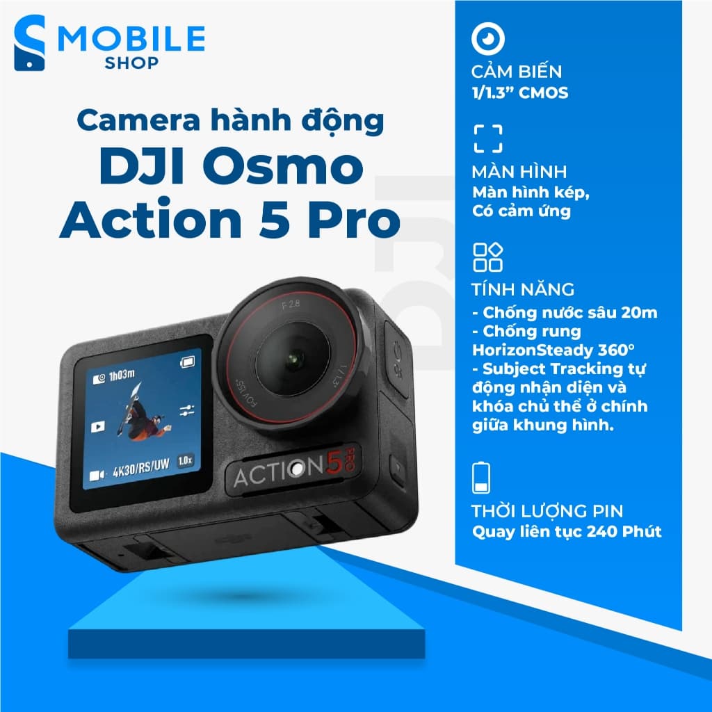 Camera hành động DJI Osmo Action 5 Pro Standard/Adventure Combo Chính Hãng