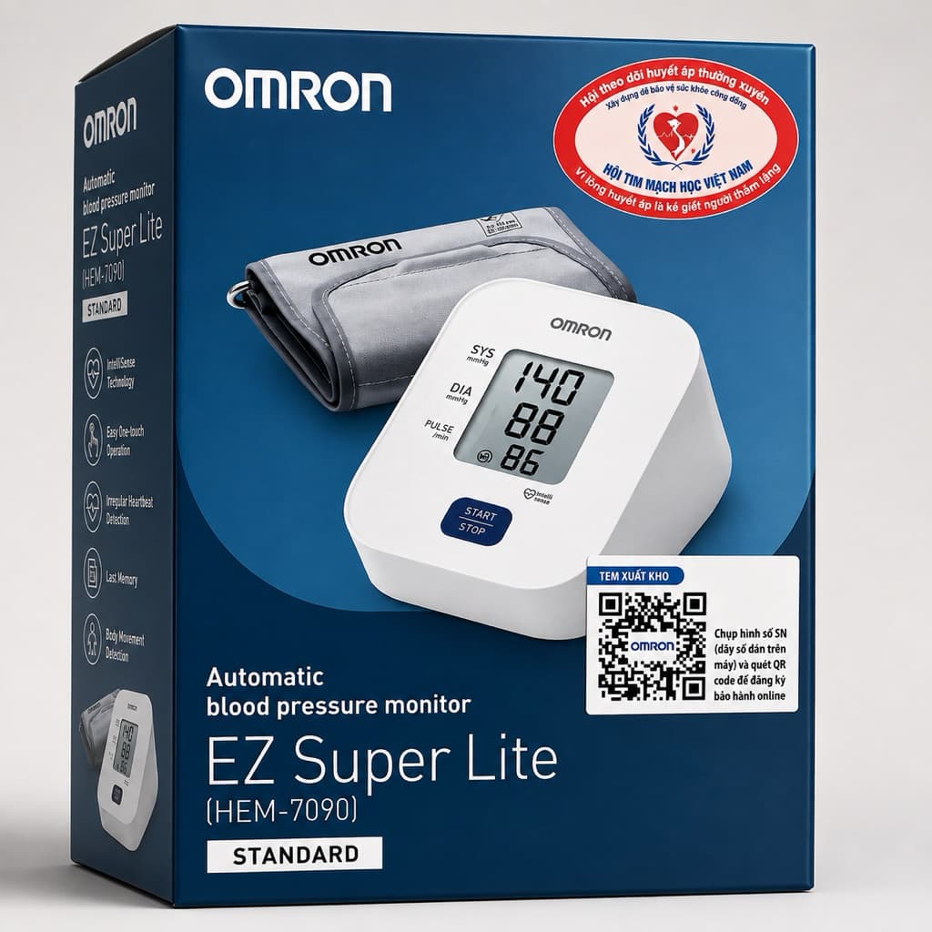 Máy đo huyết áp Omron HEM-7090-EZ Super Lite