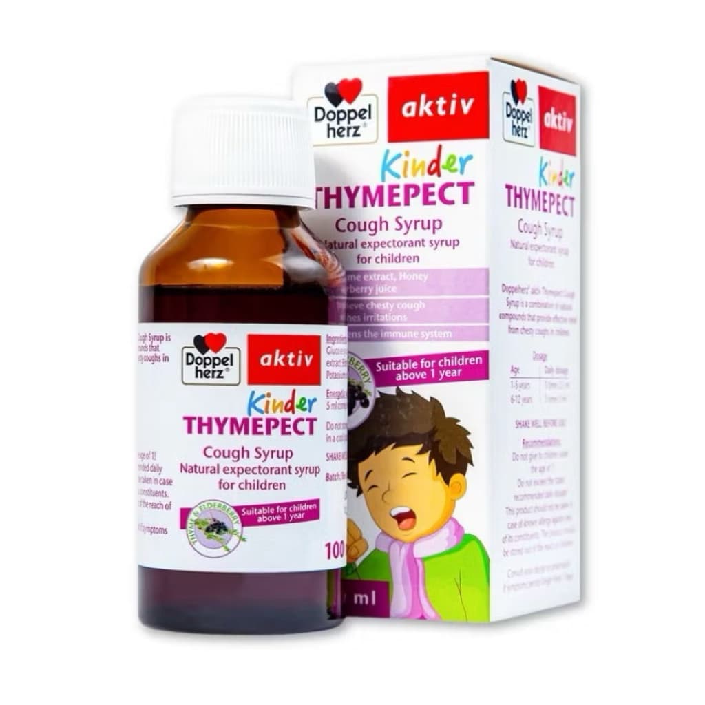 Doppelherz Kinder Thymepect Cough Syrup (Chai 100ml) Siro ho cho bé,hỗ trợ giảm ho do đờm và giảm kích ứng đường hô hấp