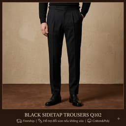 Quần Âu Nam Saint Stefano Q102 – Side Tabs Khóa Siết Hông – Đen Classic – Ít Nhăn 2