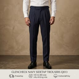 Quần Âu Nam Saint Stefano Q013 – Side Tabs – Navy Caro Prince of Wales 1