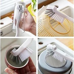 Bàn chải Trắng Xám nhà vệ sinh, nhà bếp, góc vuông đa năng, chổi cọ rửa ly cốc, chà sạch mọi góc ngách vị trí hẹp 2