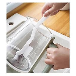 Bàn chải Trắng Xám nhà vệ sinh, nhà bếp, góc vuông đa năng, chổi cọ rửa ly cốc, chà sạch mọi góc ngách vị trí hẹp 3