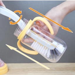 Bàn chải Trắng Xám nhà vệ sinh, nhà bếp, góc vuông đa năng, chổi cọ rửa ly cốc, chà sạch mọi góc ngách vị trí hẹp 4