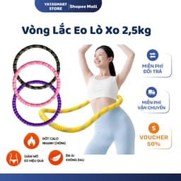 [2,5KG] Vòng Lắc Eo Lò Xo Bọc Vải Dệt Kim Mềm – Chất Liệu Thép Cao Cấp, Giảm Mỡ Bụng, Không Kẹp Da 1