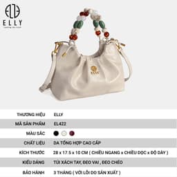 [Tặng hộp 20.10] Túi xách nữ ELLY EL422 da tổng hợp cao cấp túi xách tay đeo vai đeo chéo 2