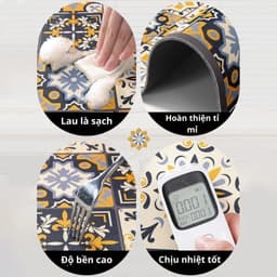 Thảm  Silicon 30x40cm Thấm Hút Nước, Thảm Lót Bàn Ăn Hút Nước 4 Mùa Tấm Lót Silicon Ly Hoạ Tiết Đế Cao Su Chống Trượt 3