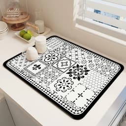 Thảm  Silicon 30x40cm Thấm Hút Nước, Thảm Lót Bàn Ăn Hút Nước 4 Mùa Tấm Lót Silicon Ly Hoạ Tiết Đế Cao Su Chống Trượt 8