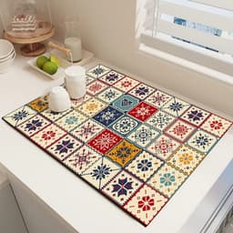Thảm  Silicon 30x40cm Thấm Hút Nước, Thảm Lót Bàn Ăn Hút Nước 4 Mùa Tấm Lót Silicon Ly Hoạ Tiết Đế Cao Su Chống Trượt 7