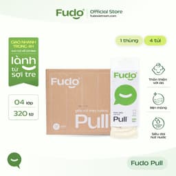 [4 BỊCH] Khăn giấy Fudo rút đáy treo tường tiện lợi 3 lớp 100% sợi tre tự nhiên không tẩy trắng 1