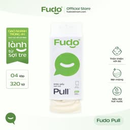 Khăn giấy Fudo rút đáy treo tường tiện lợi 3 lớp 100% sợi tre tự nhiên không tẩy trắng - bịch 320 tờ 1