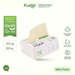 Khăn giấy Fudo gói rút Mini 3 lớp 100% sợi tre tự nhiên, không tẩy trắng thấm hút tốt, siêu tiện lợi 1