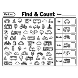 Bộ 40 Trang Tìm Hình Và Đếm Số Tiếng Anh Cho Bé POMI – Bài Tập Find & Count Nhiều Chủ Đề 3