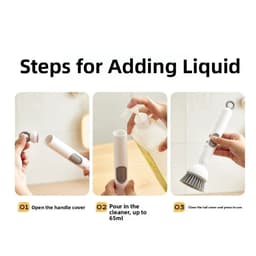 Bàn Chải Cọ Nồi Chảo Có Bình Đựng Nước Rửa Chén, Đầu Cọ Xoay 360 Độ Làm Sạch Hiệu Quả 9