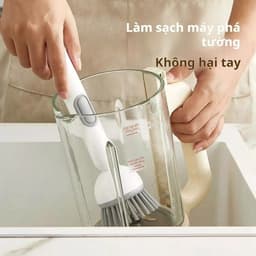Bàn Chải Cọ Nồi Chảo Có Bình Đựng Nước Rửa Chén, Đầu Cọ Xoay 360 Độ Làm Sạch Hiệu Quả 5