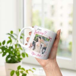 Ly cốc sứ quà tặng CÁ NHÂN HÓA 2 MẶT in hình theo yêu cầu đánh dấu lịch sinh nhật, kỉ niệm ngày cưới bạn bè người yêu 5