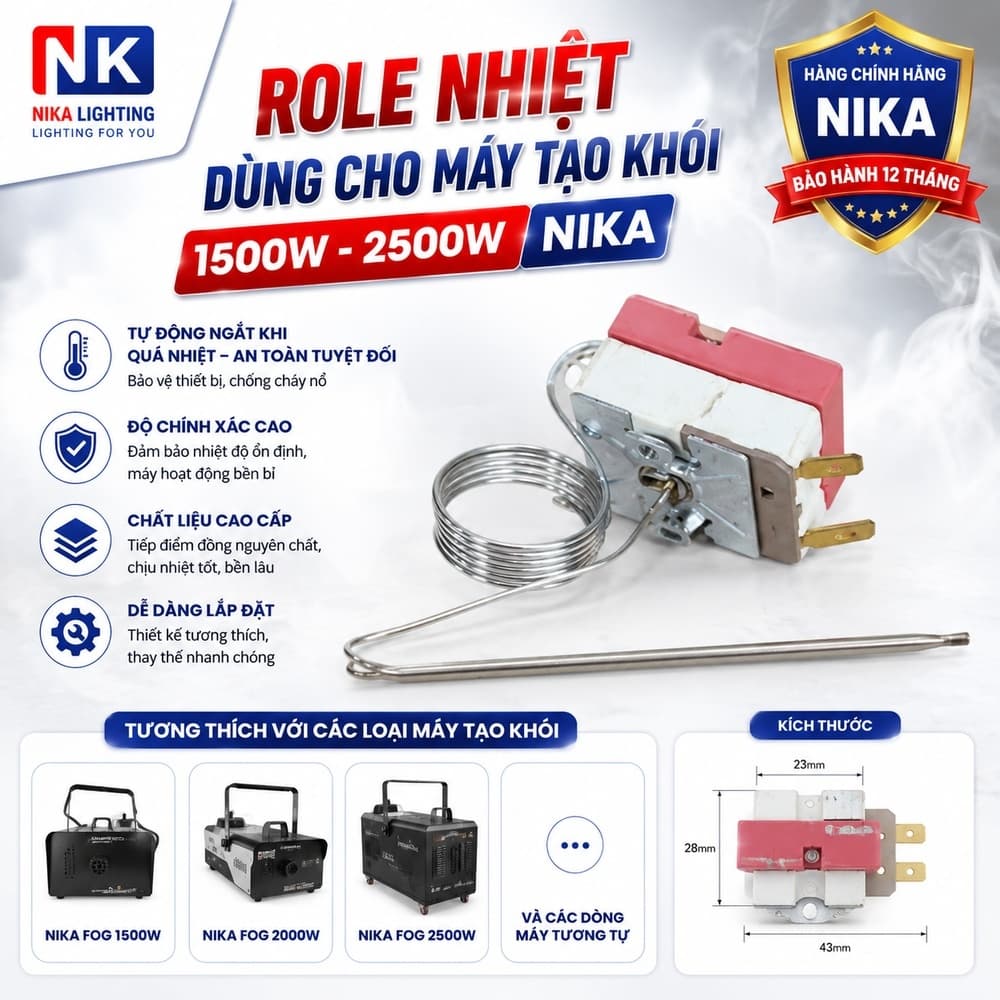 Rơ le máy tạo khói NIKA 1500W 1800W 2000W 2500W linh kiện thay thế cho máy phun khói sân khấu