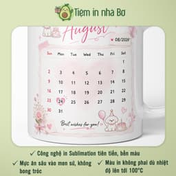 Ly cốc sứ quà tặng CÁ NHÂN HÓA 2 MẶT in hình theo yêu cầu đánh dấu lịch sinh nhật, kỉ niệm ngày cưới bạn bè người yêu 3