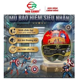 Mũ Bảo Hiểm Trẻ Em Chính Hãng - Kính Ngắn, Siêu Nhân, Doremon - An Toàn và Tiện lợi 8