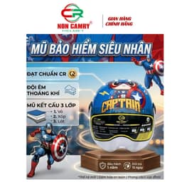 Mũ Bảo Hiểm Trẻ Em Chính Hãng - Kính Ngắn, Siêu Nhân, Doremon - An Toàn và Tiện lợi 7