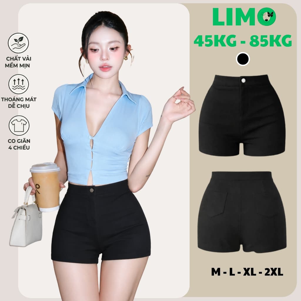 [Có Bigsize 45-85kg] Quần Short Nữ Cạp Cao Vải Umi Co Giãn 4 Chiều Quần Đùi Nữ Thể Thao Dance LIMO