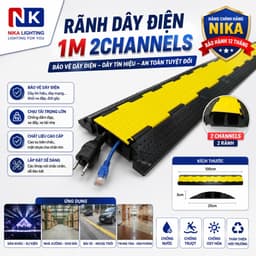 Rãnh bảo vệ dây điện 1m 2 rãnh 2 Channels nẹp luồn dây cáp điện dùng cho sân khấu, sự kiện 1