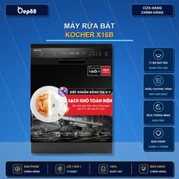 Máy Rửa Bát Kocher X16B 17 Bộ Độc Lập Âm Tủ 8 Chương Trình Sấy Khô UV Diệt Khuẩn Chính Hãng 1