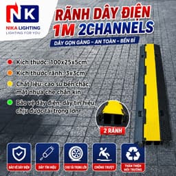 Rãnh bảo vệ dây điện 1m 2 rãnh 2 Channels nẹp luồn dây cáp điện dùng cho sân khấu, sự kiện 8