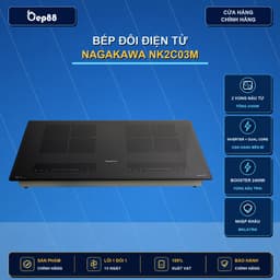 Bếp đôi điện từ Nagakawa NK2C03M | Nhập khẩu từ Malaysia | Mặt kính chống trượt | Bảo hành 5 năm tại nhà 1