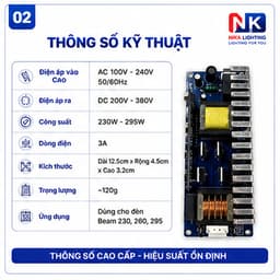 Bo kích đèn Beam 200W 230W 260W 280W  295W bo mạch nguồn kích bóng linh kiện thay thế đèn sân khấu 3